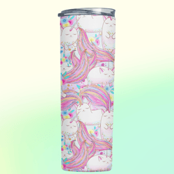 cute unicorn kitty premium skinny tumbler wrap 20 ounce tumbler wrap png clipart image seamless image