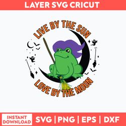 Live By The Sun Love By The Moon Svg, Frog Svg, Png Dxf Eps File