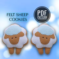 Felt Cheep Pattern, Easter Lamb Sewing Pattern, Felt Cookies Pattern, Easter Ornament, Easter Decor
