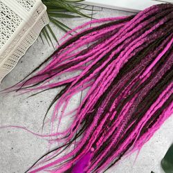 Soft hook dreadlocks with color transition