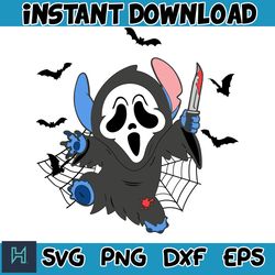 halloween stitch svg, stitch halloween svg, stitch cut file, layered cut file, blue alien svg, halloween svg (11)