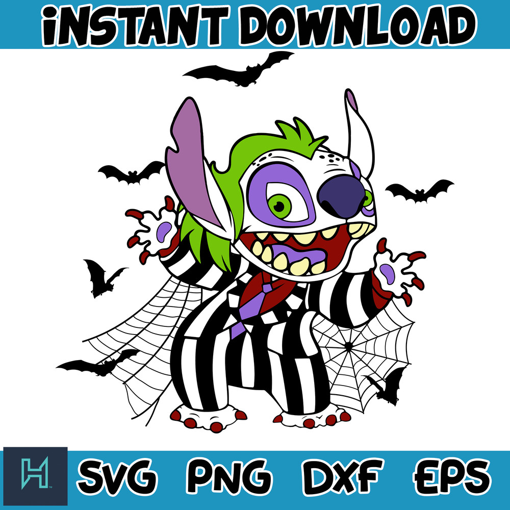 Halloween Stitch Svg, Stitch halloween Svg, Stitch Cut File, Layered Cut File, Blue Alien Svg, Halloween Svg (14).jpg