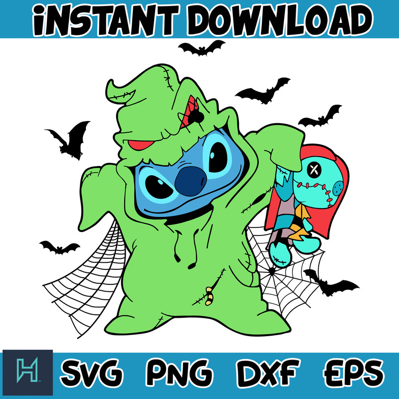 Halloween Stitch Svg, Stitch halloween Svg, Stitch Cut File, Layered Cut File, Blue Alien Svg, Halloween Svg (6).jpg