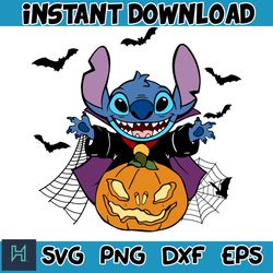halloween stitch svg, stitch halloween svg, stitch cut file, layered cut file, blue alien svg, halloween svg (8)