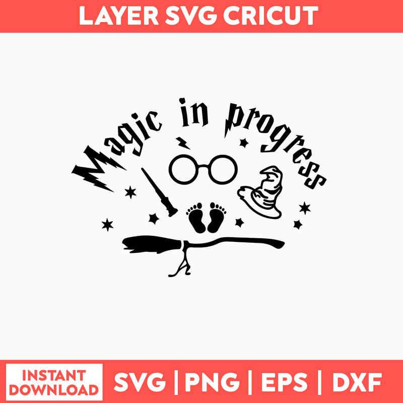 Magic in Progress Svg, Harry Potter Svg, Halloween Svg, Png Dxf Eps File.jpg