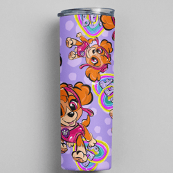 Pretty Paw Patrol Premium Skinny Tumbler wrap 20 ounce tumbler wrap png clipart image seamless image