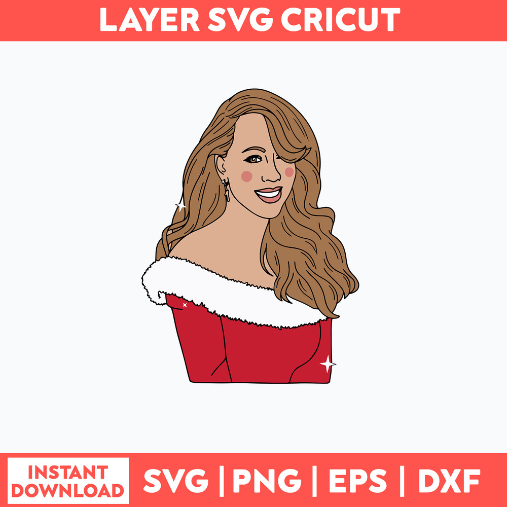 Mariah Carey Svg, Christmas Svg, Png Dxf Eps File.jpg
