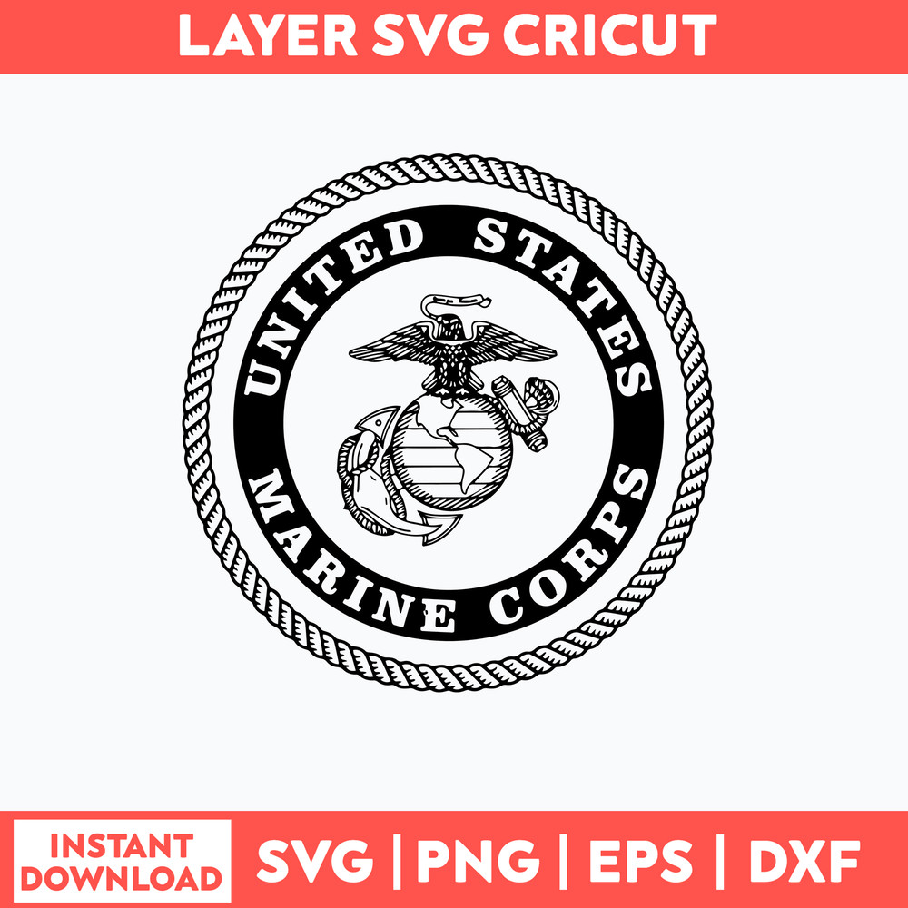 Marine Corp Globe and Anchor seal Svg, Png Dxf Eps File.jpg
