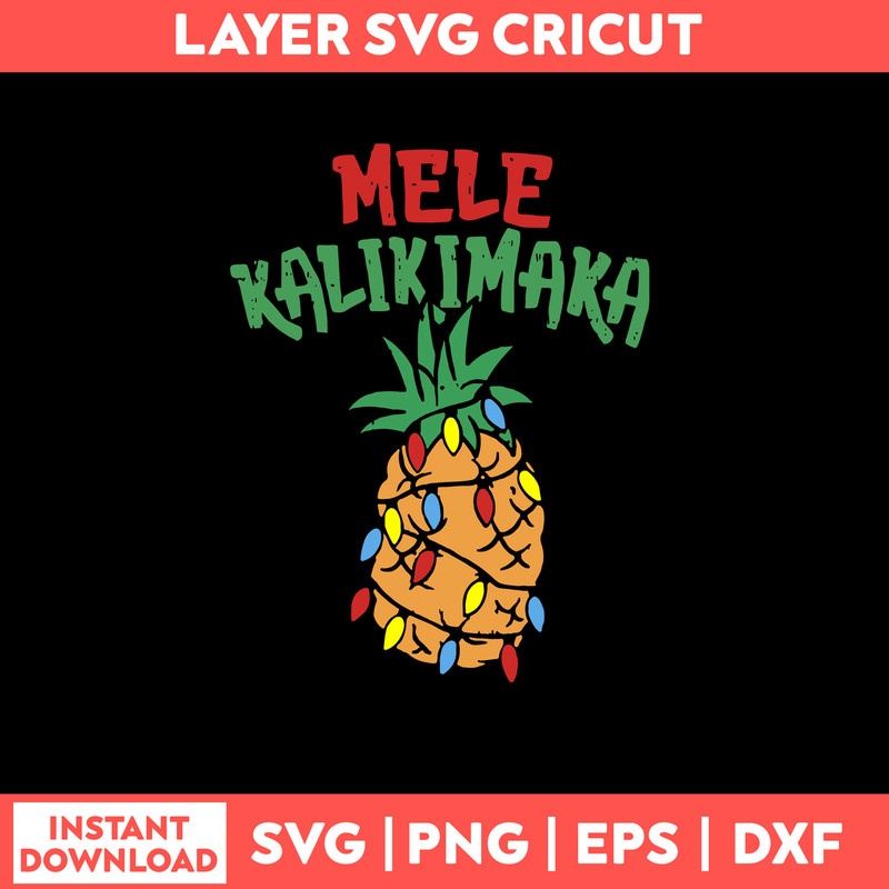 Mele Kalikimaka Pineapple Svg, Png Dxf Eps File.jpg