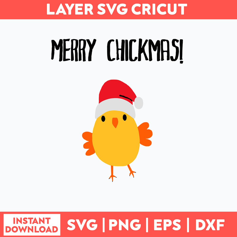 Merry Chickmas Svg, Chicken Christmas Svg, Png Dxf Eps File.jpg