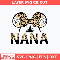 Mouse Nana Leopard Svg, Minie Mouse Svg, Disney Svg, Png Dxf Eps File