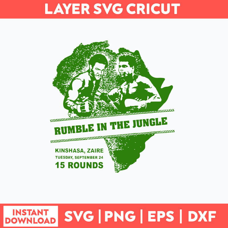 Muhammad Ali SVG Rumble In The Jungle Poster Ali vs Foreman Svg, Png Dxf Eps File.jpg
