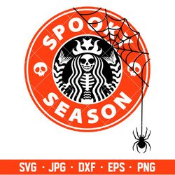 Spooky Season Svg, Halloween Svg, Starbucks Coffee ring Svg, Witch Svg, Cricut, Silhouette Cut File
