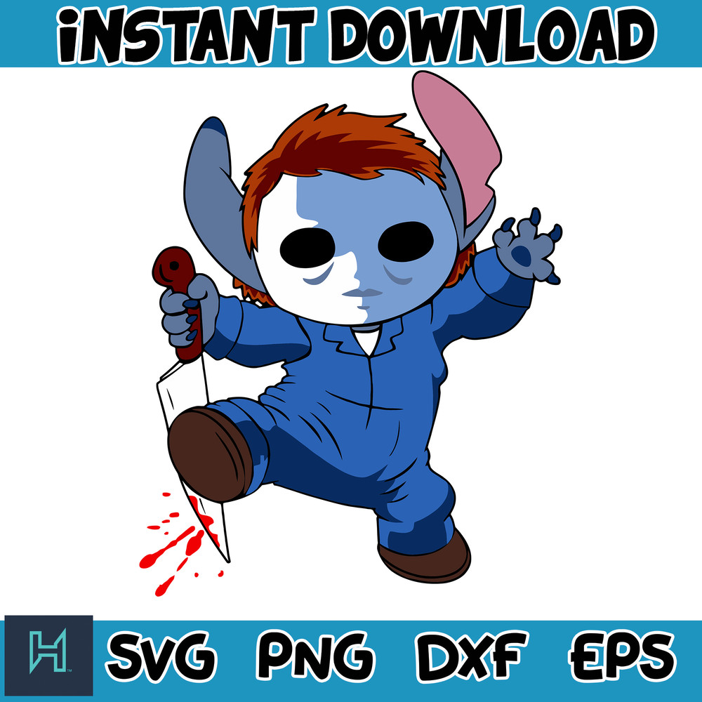 Halloween Stitch Svg, Stitch halloween Svg, Stitch Cut File, Horror Movies Svg, Blue Alien Svg, Halloween Svg (4).jpg
