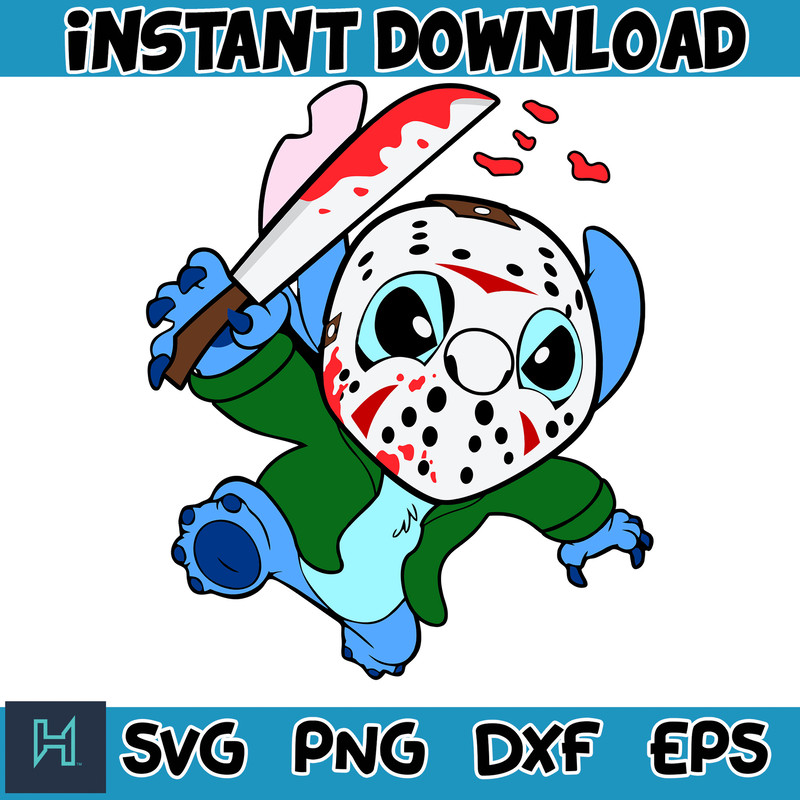 Halloween Stitch Svg, Stitch halloween Svg, Stitch Cut File, Horror Movies Svg, Blue Alien Svg, Halloween Svg (9).jpg