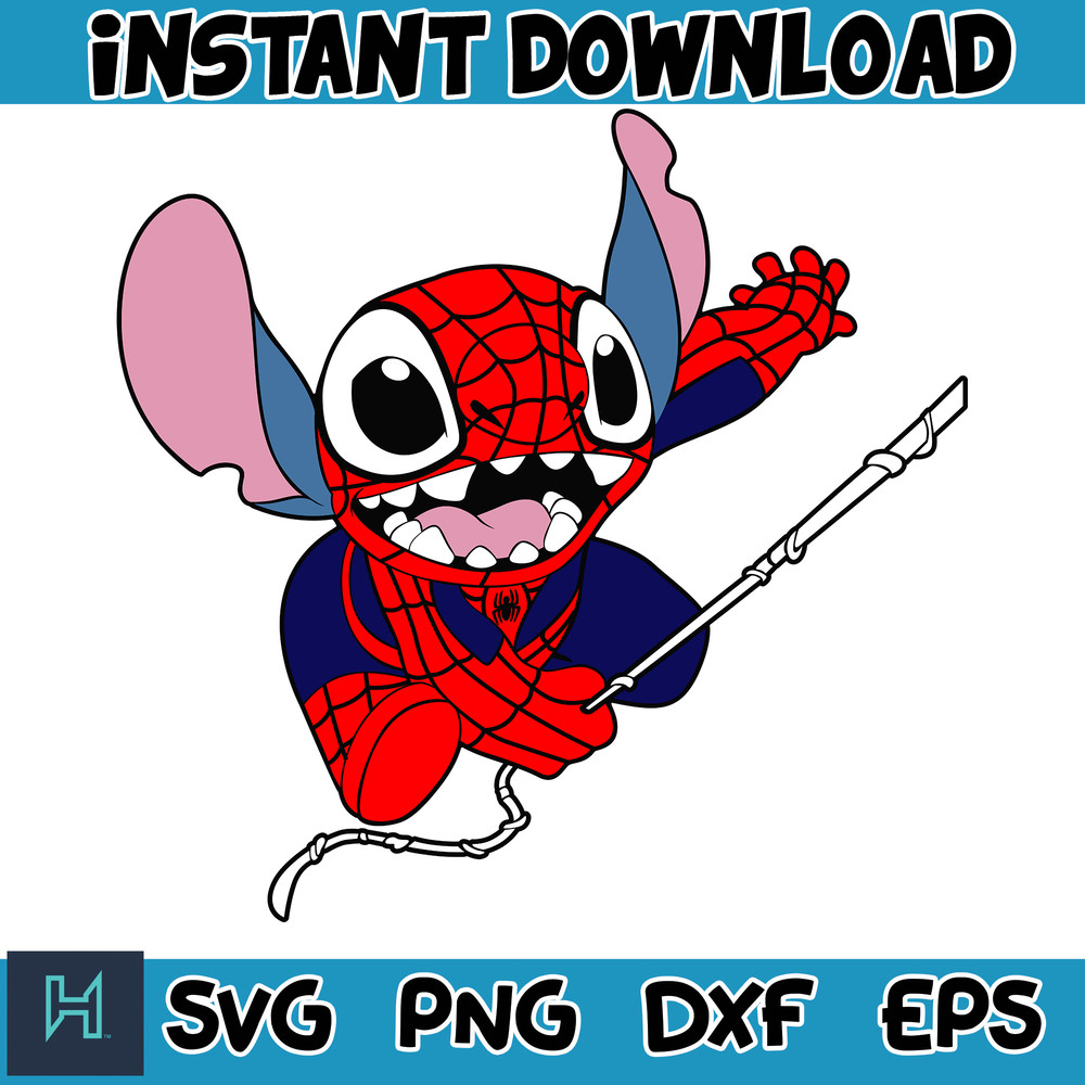 Spider Man svg,Stitch SVG, Lilo and Stitch Svg, Cartoon Svg, Instant Download.jpg