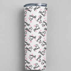 Cute Minnie Premium Skinny Tumbler wrap 20 ounce tumbler wrap png clipart image seamless image