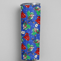 Cute Mario Premium Skinny Tumbler wrap 20 ounce tumbler wrap png clipart image seamless image