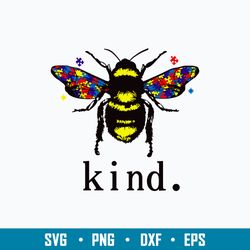autism bee kind svg, autism awareness svg, bee svg, png dxf eps digital file