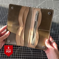 Leather pattern/ template leather big wallet PDF & video instruction