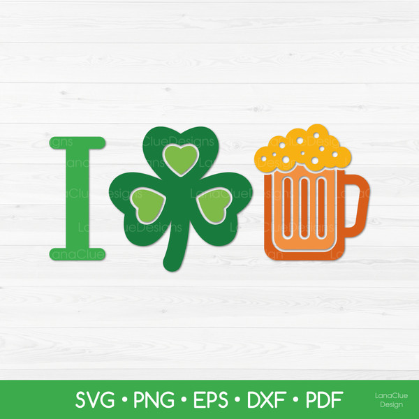 clover with hearts and beer