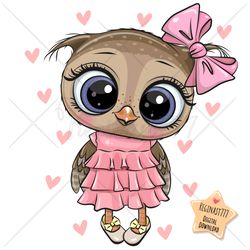Cute Cartoon Owl PNG, clipart, Sublimation Design, Cool, print, clip art, Dress