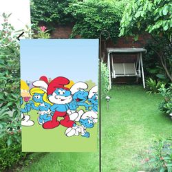 Smurfs Garden Flag (Two Sides Printing, without Flagpole)