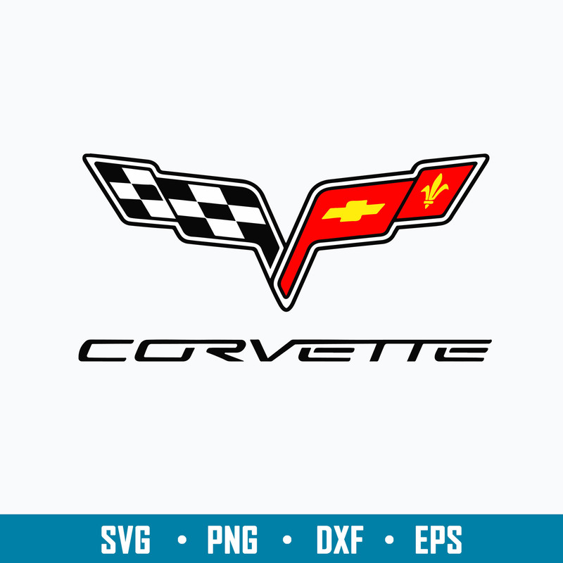 Corvette Flags Chevrolet Classic Logo 2005 Svg, Corvette Flags Svg, Png Dxf Eps File.jpg