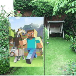 Minecraft Garden Flag (Two Sides Printing, without Flagpole)