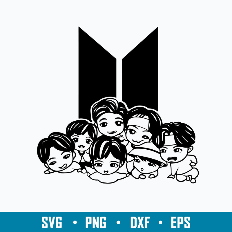 Dorable Tinytan BTS Members Under The Logo Svh, BTS, Star Kpop Svg, Png Dxf Eps File.jpg
