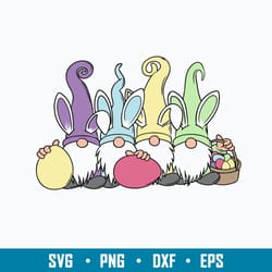 easter bunny gnomes svg, gnomes svg, png dxf eps file