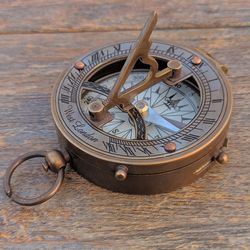Brass compass gift for unique people