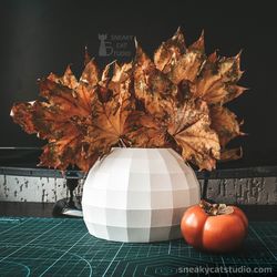 vase model 6 - 3d papercraft template digital pattern for printing and cutting (pdf, svg, dxf*)