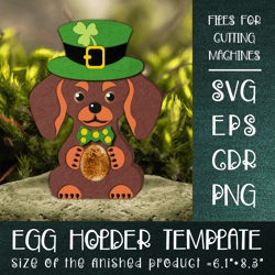 dachshund patricks day egg holder template