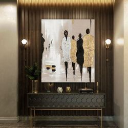 gold leaf abstract, modern acrylic painting on canvas, large gold leaf abstract painting, original abstract painting