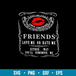 friends love me or hate me lips svg, funny svg, png dxf eps file
