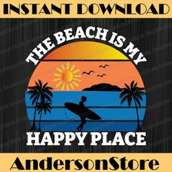 the beach is my happy place png, beach png