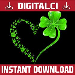 heart shamrock love sign language happy st patrick's day png sublimation designs