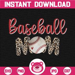 Baseball Mom, baseball clipart, transparent PNG file for sublimation, baseball mama PNG, printable, baseball svg  design