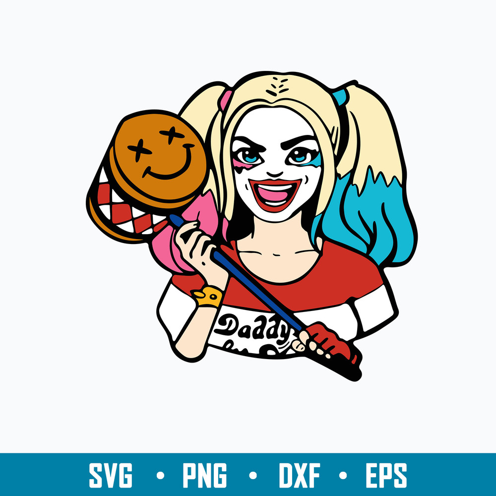 Harley Quinn Chibi Svg, Harley Quinn Svg, Halloween Svg, Png Dxf Eps File.jpg