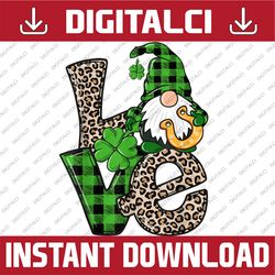 st patrick's day love gnomes shamrock horseshoe irish gnome png sublimation designs