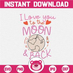 i love you to the moon and back svg - cut file - cut files for cricut - silhouette svg