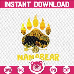 Nana Bear Print File - Cute Nana PNG - Nana Clipart - Nana Sublimation - Nana Sunflower PNG