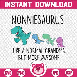 nonniesaurus like a normal grandma svg, mothers day svg, gigisaurus svg, grandmasaurus svg, t rex grandma svg, t rex gig