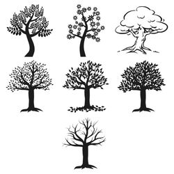 trees svg bundle, decorative tree svg file for cricut, landscape
