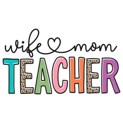leopard wife mom teacher svg mother's day svg cutting files