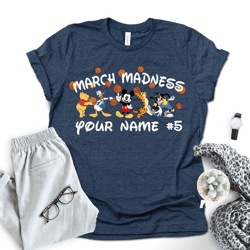 personalization mickey and friends march madness basketball shirt, custom all disney characters shirt, disney basketball