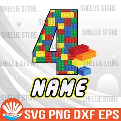 boys blocks 4th birthday svg, colored blocks, building blocks birthday svg, kids building blocks birthday svg, childs