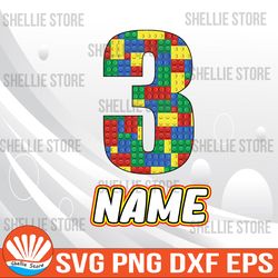 blocks 3rd birthday svg, colored blocks, building blocks birthday svg, kids building blocks birthday svg, childs blocks