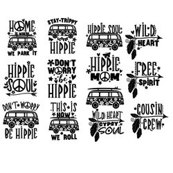 Hippie Soul Sayings Bundle SVG Silhouette, Life Style Svg, Hippie Svg